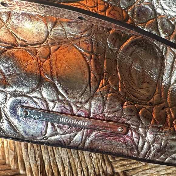 Brahmin mini duxbury multi  crescendo Crocodile Embossed Brown Bag - Picture 4 of 14